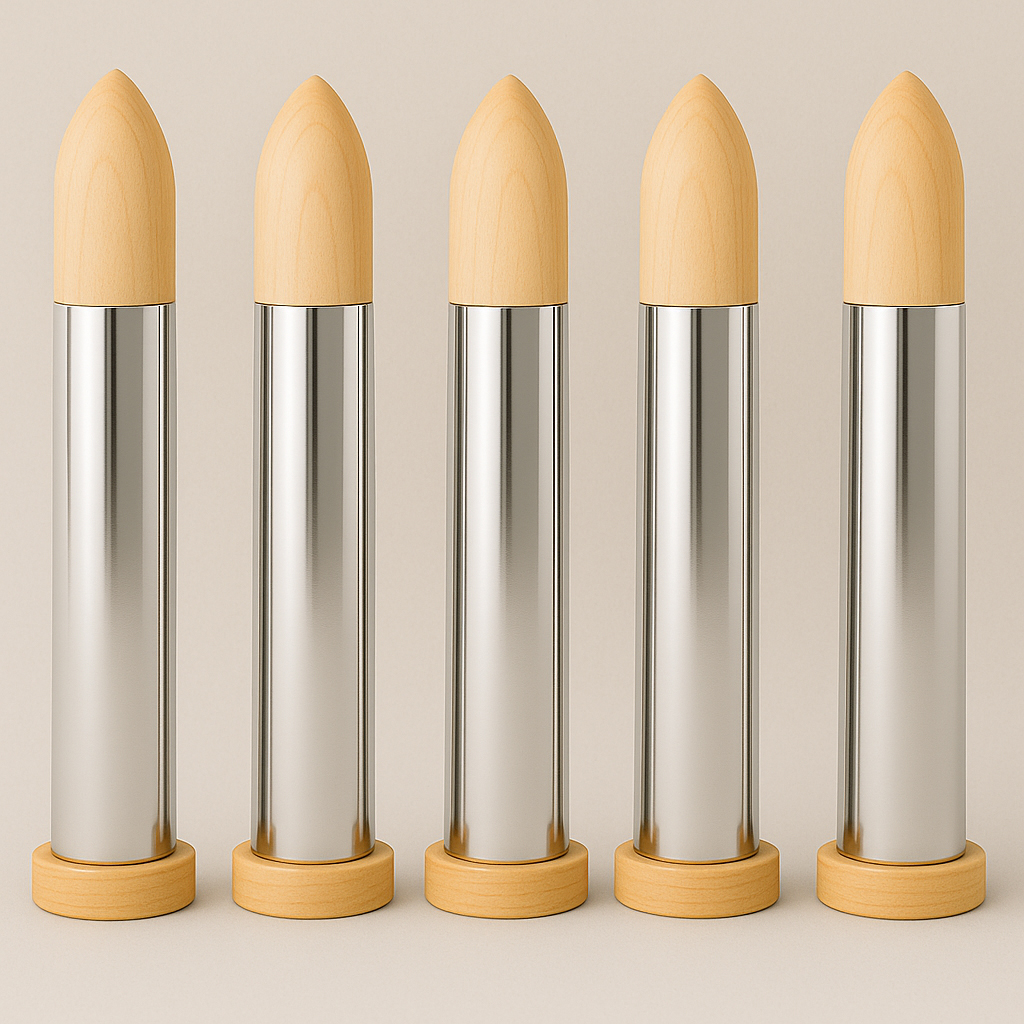Chrome and Maple Ceremonial Bullets